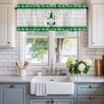 thumbnail image 2 of Happy St. Valances for Windows Patrick's Day Gnome Shamrock on Rustic Wooden Grain Rod Pocket Curtain Valance Window Treatment Short Curtains for Kitchen Living Room, 60"x18", 2 of 9
