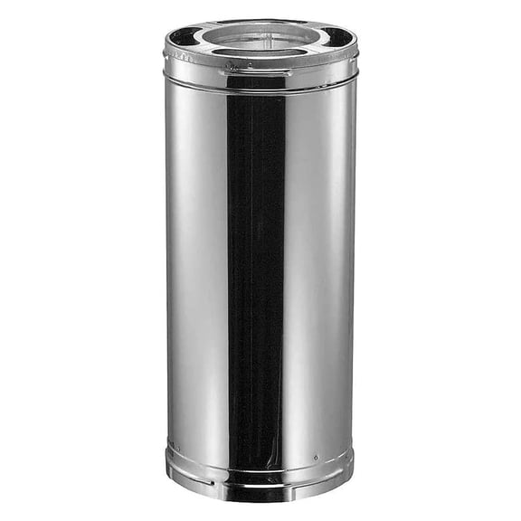DuraVent DuraPlus Chimney Pipe, Stainless Steel, Double Wall, 6” x 24”