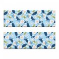 thumbnail image 2 of Floral Bench Cushion Set of 2, Botanical Theme Blooming Flowers and Leaves Pattern Spring Art, Standard Size Foam Pad and Decorative Cover, Pale Blue Dark Sky Blue, by Ambesonne, 2 of 4