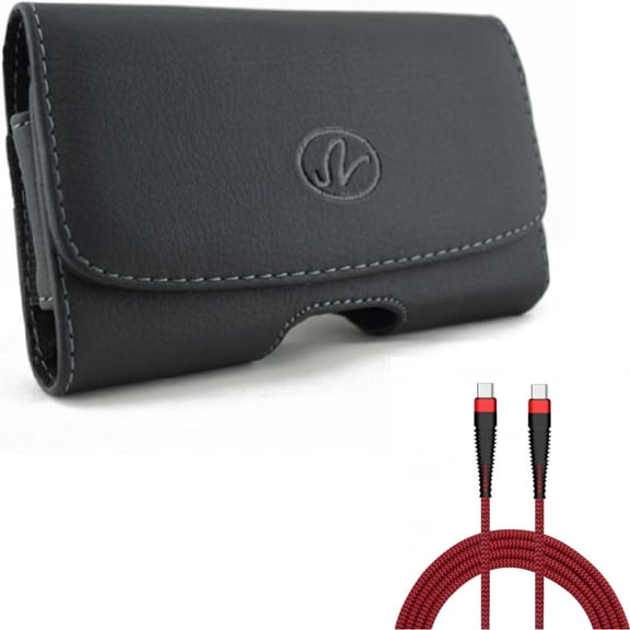 Case Belt Clip w 10ft PD Cable for Samsung Galaxy S20 Fan Edition - Leather Swivel Holster Loops, Type-C to USB-C Charger Cord Power Wire fits Galaxy S20 FE (Fan Edition)