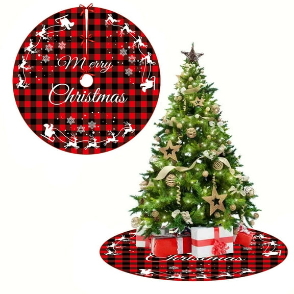 Christmas Tree Skirt, Elk Christmas Tree Decoration, Colorful Tree Skirt, Suitable for Christmas Tree Holiday Party, Christmas Gift