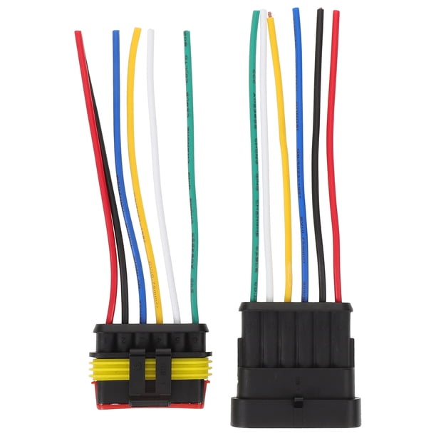 1 Juego de conectores macho y hembra para coche, Conector automotriz con orificios de 6 pines (con cable de 10cm)