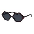 thumbnail image 2 of Womens Plastic Kissing Lip Shape Hippie Lolita Sunglasses Burgundy, 2 of 4