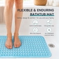 thumbnail image 6 of Bathtub Mat Non Slip Bath Mat for Tub Shower Mat Dinosam Bath Tub Mat 16 x 35 Extra Long Rubber Bath Mat, Suction Cups, Drain Holes, Machine Washable Bathroom Mat,Clean Blue, 6 of 8