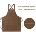thumbnail image 4 of Delantal de lona Apron AFUN Chef para hombre y mujer, color marrón, 4 of 7