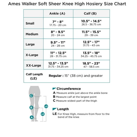 Ames Walker - Ames Walker AW Style 76 Soft Sheer 8-15 mmHg Knee Highs ...