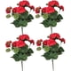 thumbnail image 1 of Nvzi 4 piezas de flores artificiales de geranio rojo de imitación, arbusto de geranio de 14,2 pulgadas de largo, jardín interior, decoración del hogar, 1 of 1