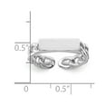 thumbnail image 2 of 925 Sterling Silver Rhodium Plated Bar and Chain Link Adjustable Ring Size 6 Ring for Women and Men, 2 of 2