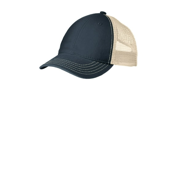 District Adult Unisex Regular Plain/Mesh Cap New Navy/Stone One Size Fits All
