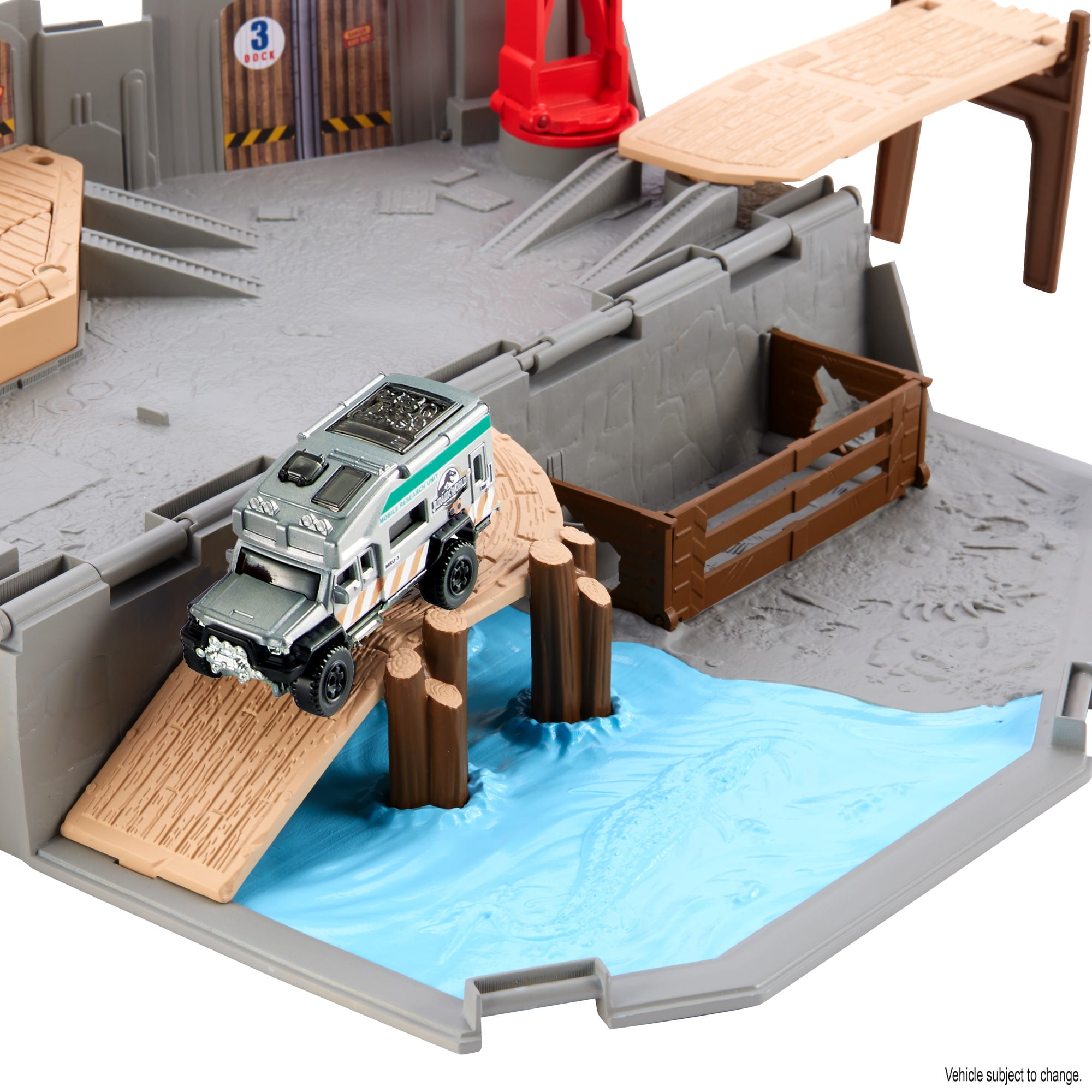 jurassic world harbor rescue playset
