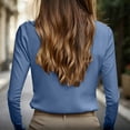 thumbnail image 6 of Vetsdori Long Sleeve Shirts for Women Work Henley Button down Business Blouses Blusas Casual,Ladies Tops, 6 of 7