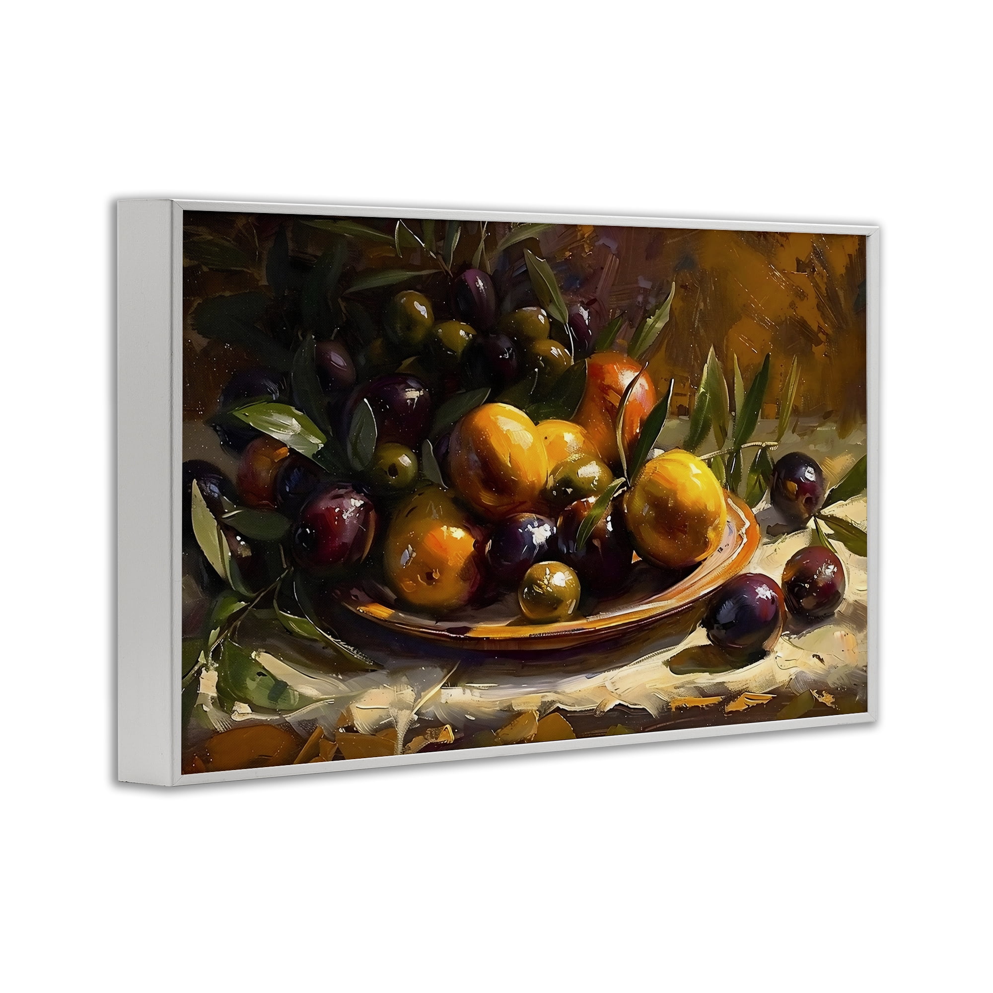 Stupell Industries Array of Olives & Citrus White Framed Giclee Art, design by Creative Studio