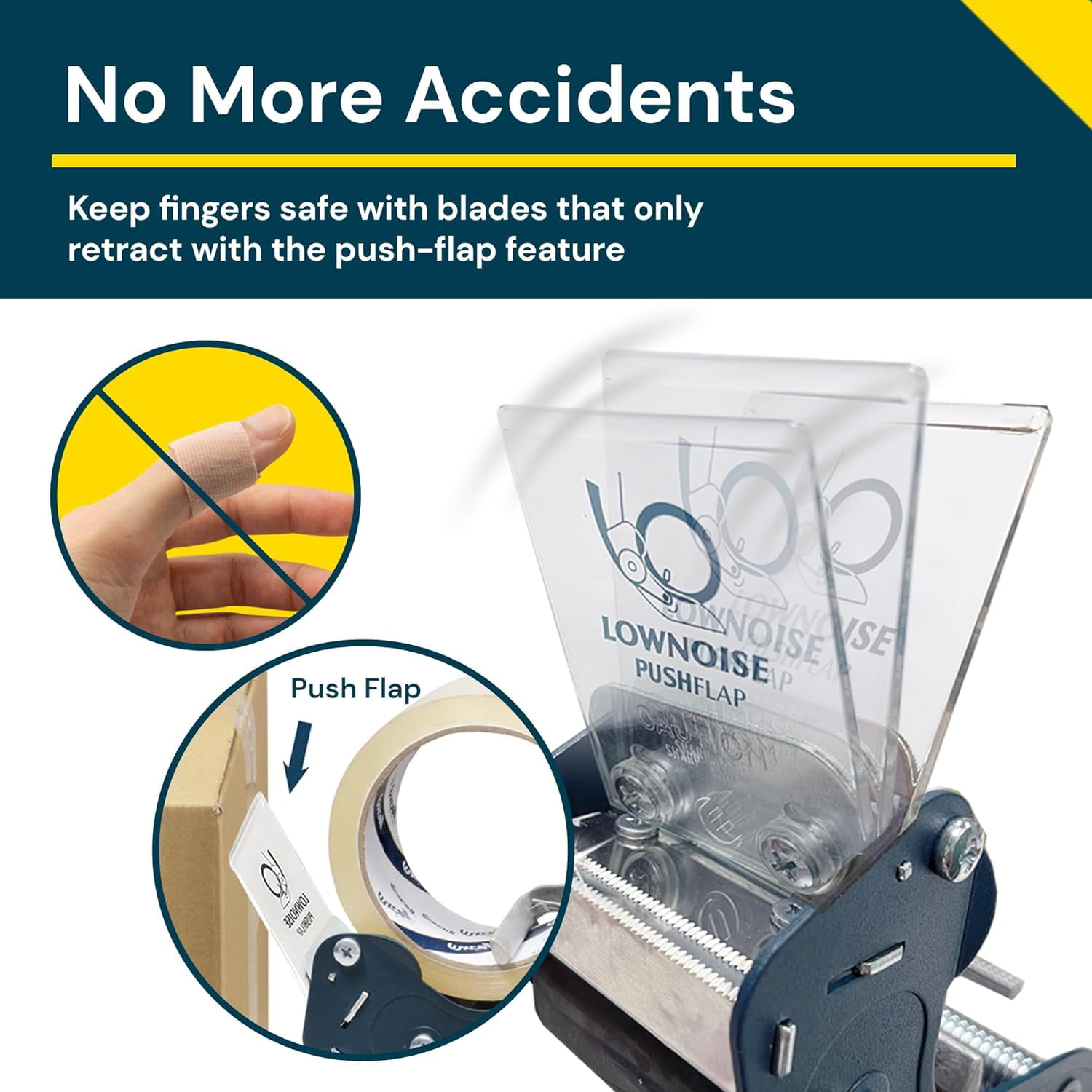 Excell Low Noise Packing Tape Dispenser, Tape Gun Fit 2 Inch Wide Tape 3 Inch Core for Carton, Packaging and Box Sealing - 2Pack