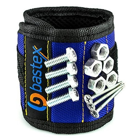 Bastex Magnetic Wristband With Strong Magnets for Holding Screws, Nails, Bolts, Drill bits, and Other Small Metal Tools. The Best helping hand.