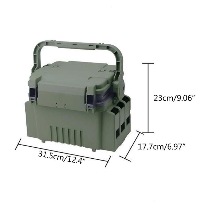 CEORPER Double Layer Fishing Tackle Box Placing Baits Tackle Box Waterproof Portable