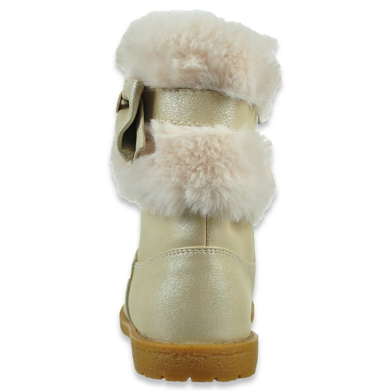 Toddler white fur boots top
