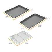 Chicago Metallic Professional Jelly Roll Pan Set of 2 with Bonus Cooling Rack 12x17 Bakeware