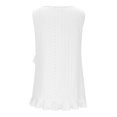 thumbnail image 4 of Womens Sleeveless Floral Lace Trim V Neck Tank Tops Casual Loose Fit Asymmetric hem Blouse Tops, 4 of 5