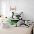 thumbnail image 6 of Homewish Swirl Lines 7 Pieces Full Size Bedding Sets,Abstract Geometric Full Size Bed in a Bag,Green Black,Light Gray Reversible, 6 of 8