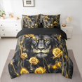 thumbnail image 2 of Homewish Animal Lion Boy Girl Twin Bedding Sets 7-Piece,Chic Floral Golden Rose Bedding Comforter Set Microfiber,Abstract Vintage Flowers Wildlife Breathable Sheet Sets,Ultra Soft Home Decor, 2 of 8