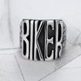 thumbnail image 2 of PAMTIER Men's Stainless Steel Vintage Hip Hop Punk Style Heavy Gothic Cool BIKER Letters Motorcycle Ring Personality Non-Mainstream Silver Size 7, 2 of 6