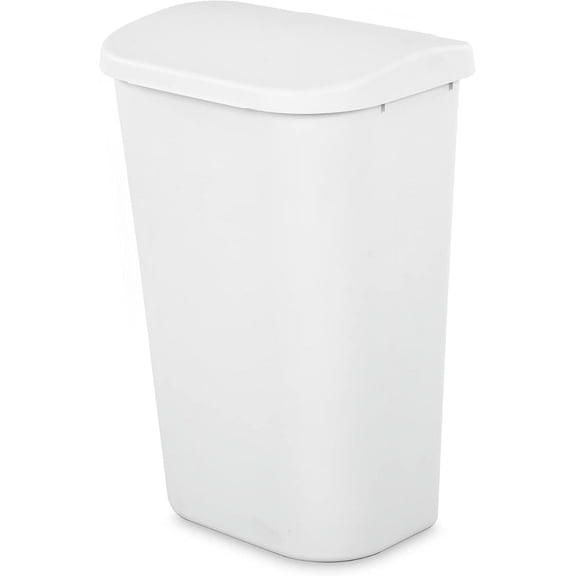 gal Lift Top Wastebasket White
