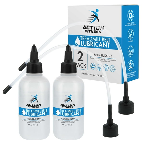 Action Fitness 100 Silicone Treadmill Belt Lubricant, 8 Ounces (2 Pack
