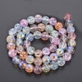 thumbnail image 2 of 1Strand Electroplate Crackle Glass Bead Strands AB Color Plated Dyed & Heated Round Colorful 8mm Hole: 1.2mm about 50~51pcs/strand 15.35 inch(39cm) DIY, 2 of 4
