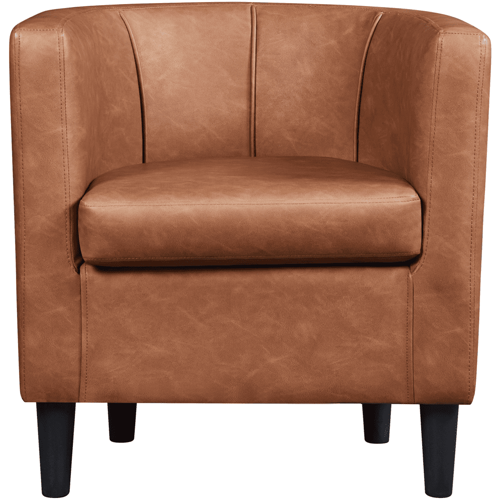 Renwick Faux Leather Upholstered Club Chair for Livingroom, Brown