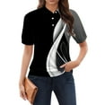 thumbnail image 5 of Uooqdmx Polo Shirts for Women, Womens Polo Shirts Short Sleeve, Dressy Tops for Women, Ladies Polo Shirts with Collar, Womens Work Tops, Black L, 5 of 7