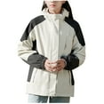 thumbnail image 2 of Babysbule Winter Coats for Women Women Detachable Cap And Windproof Thick Three-in-one Jacket Outdoor Sports Warm Jacket Tops, 2 of 6