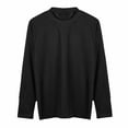 thumbnail image 4 of Men's Long Sleeve Thermal Tops Waffle Crew Neck Shirt Fashion Fall Casual Loose Solid Color Basic Tshirt for Men (Black M), 4 of 6