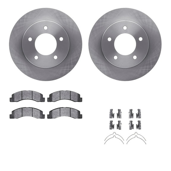 Dynamic Friction Company Front Brake Rotors with Ultimate Duty Performance Brake Pads includes Hardware 6412-54182