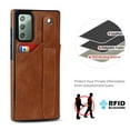 thumbnail image 6 of Dteck for Samsung Galaxy Note 20 Slim Case, Shockproof Premium PU Leather Soft TPU Business Cover with Wrist Strap Kickstand Flip Stand Protection Case, brown, 6 of 7