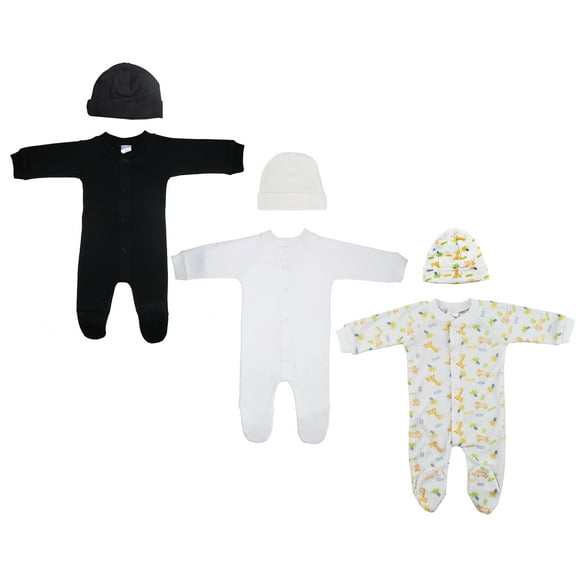 Bambini Layette Unisex Closed-toe Sleep & Play with Caps (Pack of 6 )
