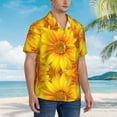 thumbnail image 5 of Easygdp 3D Sunflowers Men's Hawaiian Shirts Print Lapel Short Sleeve for Beach, vacation, party, casual occasions - Medium, 5 of 9