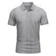 thumbnail image 3 of Hienoo Men's Solid Color Short Sleeve Polo Shirt Casual Active Tee, 3 of 7