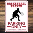 thumbnail image 2 of Basketball Player Parking Sign, Sports Lover Gift, Decor, Man Cave Metal Decor - Quality Decorations Vintage Funny Home Tin Sign Retro Bar Pub Poster 8x12 Inch, Multicolor, 2 of 5