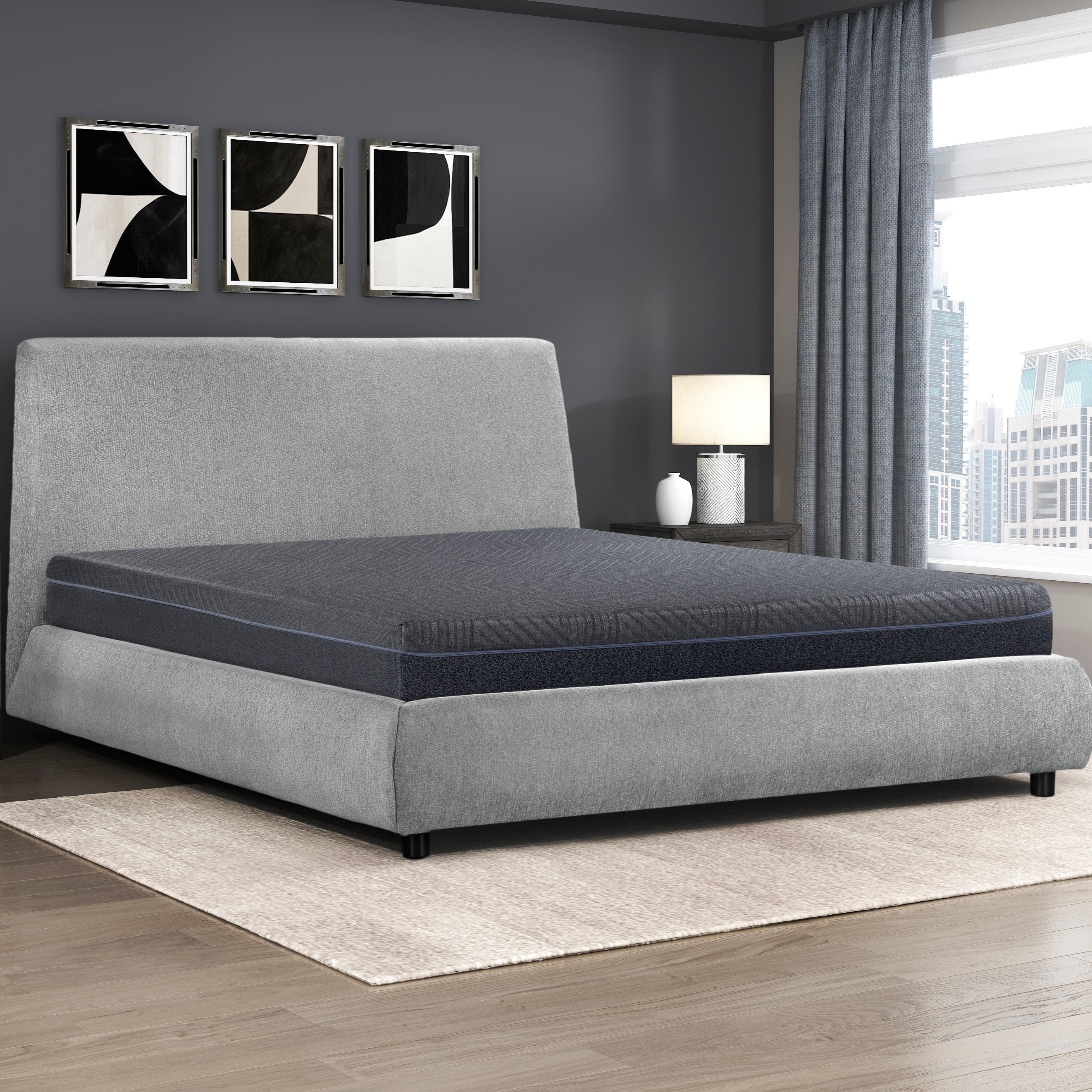 11 in. California King Size Firm Comfort Mattress, Cool Gel Memory Foam Mattress in a Box