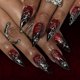 thumbnail image 1 of Uñas postizas adhesivas HPYFOI diseño gótico de Halloween con arañas, 24 piezas, 1 of 7