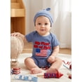 thumbnail image 6 of Cenuakty Baby 3M 6M 12M Boy Independence Day Jumpsuit Short Sleeve Round Neck Letter Flag Embroidery Romper with Hat, 6 of 9