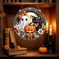 thumbnail image 5 of Halloween Diamond Art Pendant, Ghost Black Cat Scarecrow Door Hanger, Acrylic Imitation Diamond Printed Wall Window Decor by MPOISVA, 5 of 6