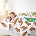 thumbnail image 3 of Erosebridal Funny Capybara Full Size Comforter Sets,Cartoon Ribbon Bows Bedding Sets For Girls Kids Reversible 3pcs, 3 of 7