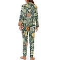 thumbnail image 2 of DISNIMO Floral Print Womens Button Down Pajama Set Long Sleeve Sleepwear 2 Piece Pj Set Soft Top and Wide Leg Pants Soft Comfy Ladies Lounge Sets, (Available in Plus Size), 2 of 7