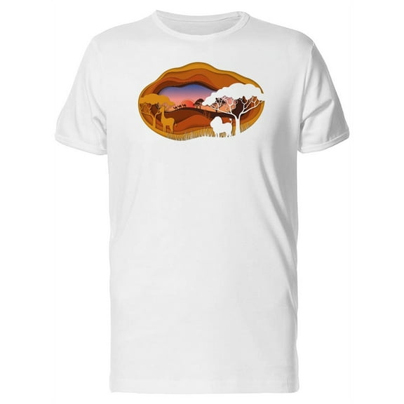 African Animals In A Landscape T-Shirt Men -Image by Shutterstock, Male x-Large