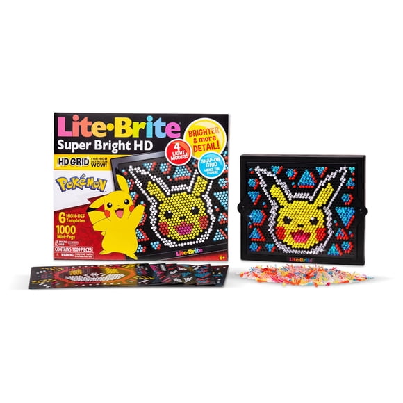 Lite Brite Super Bright HD, Edición Pokémon - Pantalla retro iluminada creativa - Juego educativo para niños, mejora la creatividad, regalo para niños y niñas a partir de 6 años