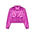 thumbnail image 5 of iiniim Girls Kids Sequins Hip Hop Jazz Outerwear Shiny Metallic Bomber Jacket Coat Disco Party Hot Pink 6, 5 of 7