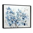 thumbnail image 2 of Designart "Blue And Grey Leaves Adorning A Branch III" Leaves Floater Framed Wall Art Living Room, 2 of 5