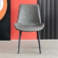 thumbnail image 3 of Dining Chairs Set of 4, Washable PU Fuax Leather Dining Side Chair Mid Century Modern Dining Room Chairs Comfortable Upolstered Cushion Seat with Metal Legs for Home Kitchen （Gray）, 3 of 7