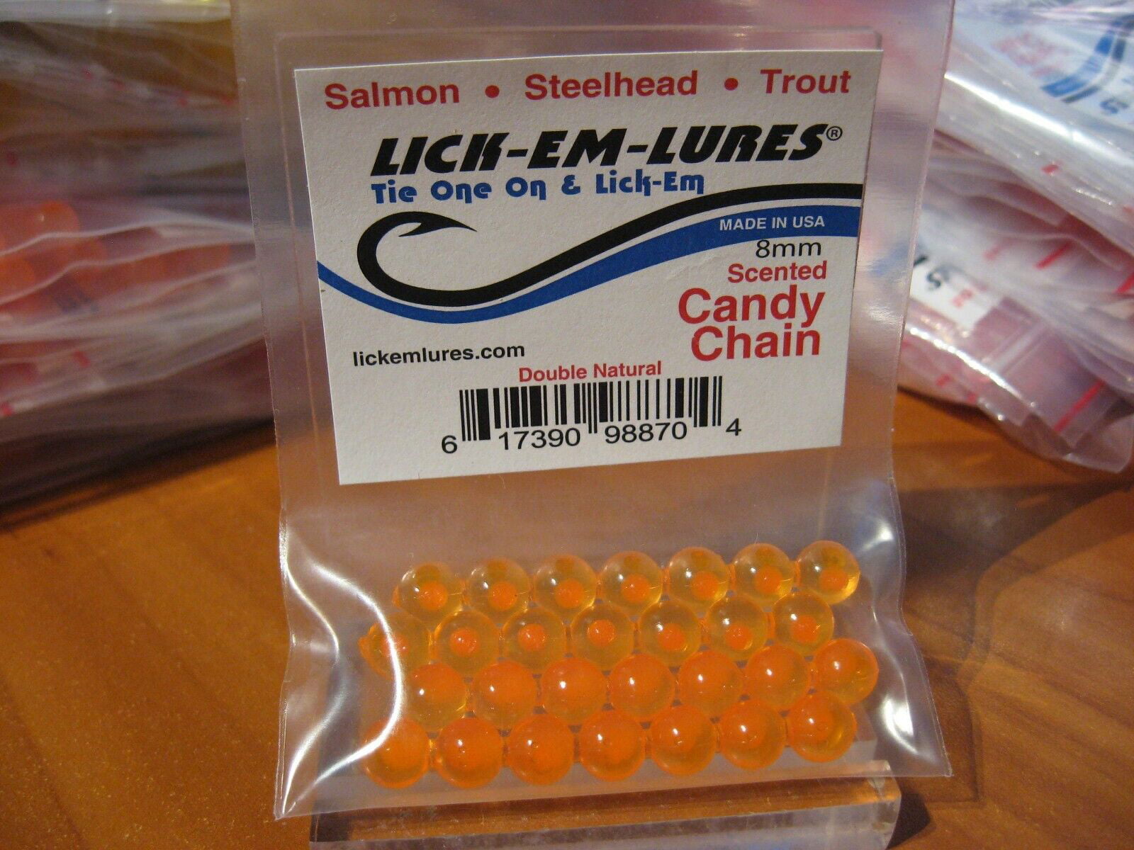 Lick'em Lures Candy Chain Soft Fishing Beads 8mm (Double Natural)